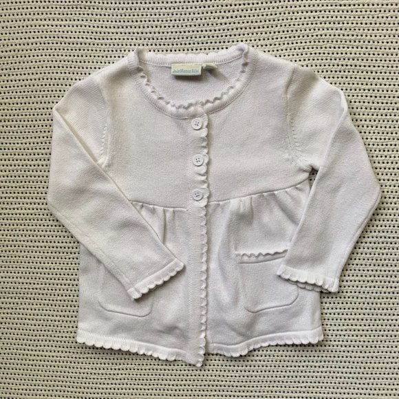 Jojo Maman Bébé White Scallop Cardigan | 18-24M - Picture 1 of 6